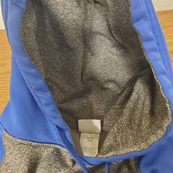 Mens NCAA Kansas Jayhawks Blue and Gray Hoodie with Logo - Size XL - Picture 6 of 6